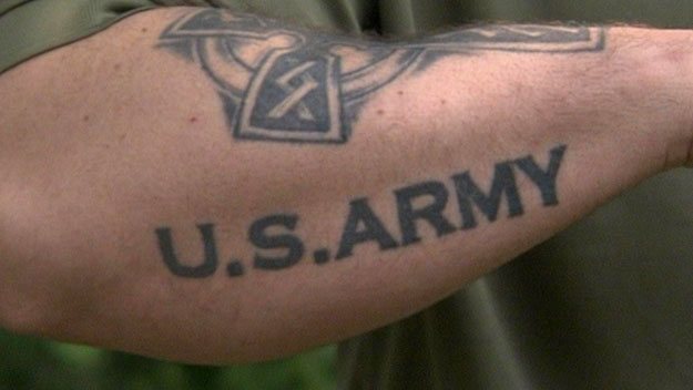 Amazing US Army Lettering Tattoo On Forearm