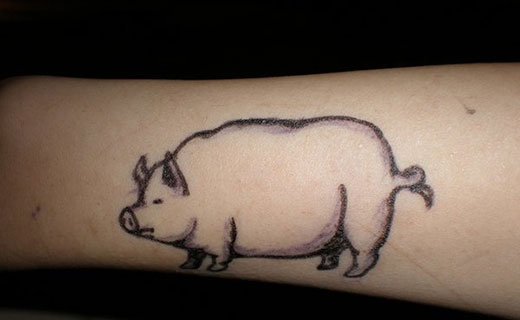 Black Pig Tattoo Design For Forearm