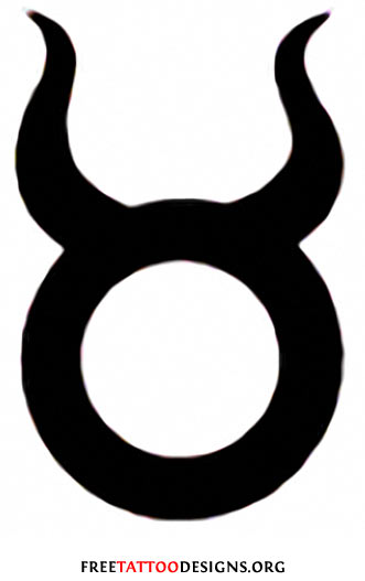 Black Taurus Symbol Tattoo Stencil