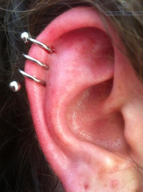 Cartilage Spiral Piercing Picture For Girls