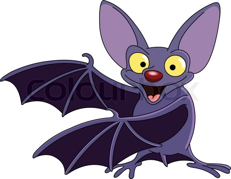 Cartoon Bat Playing With His Wings Funny Image