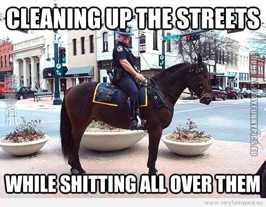 Cleaning Up The Streets While Shitting All Over Them Funny Cop Meme