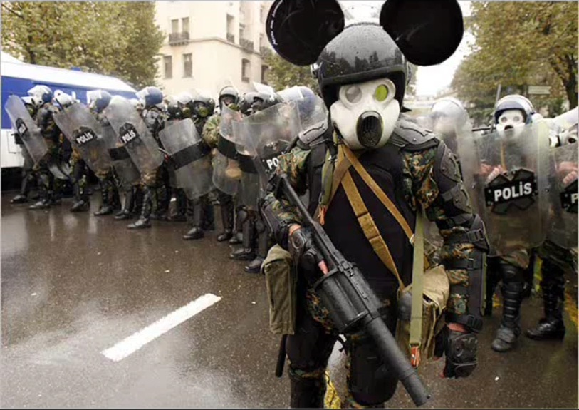 Cops With Micky Mouse Mask Funny Picture