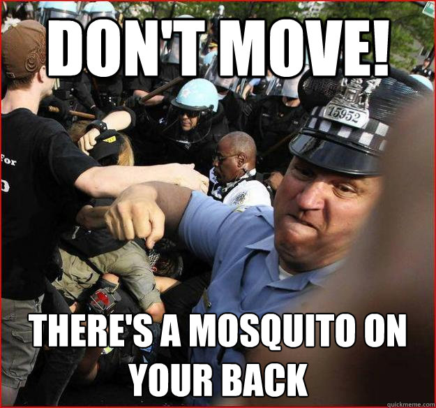 Don't Move There's A Mosquito On Your Back Funny Cop Meme
