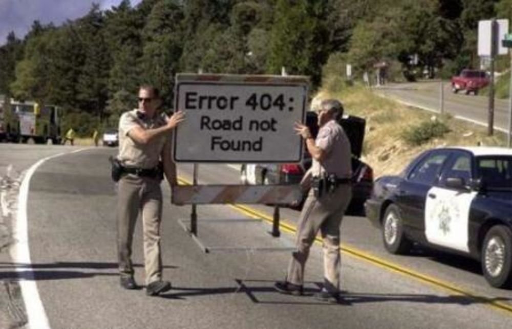 Error Road Not Found Funny Cops Image