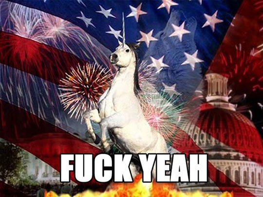 Funny American Unicorn Flag Explosion