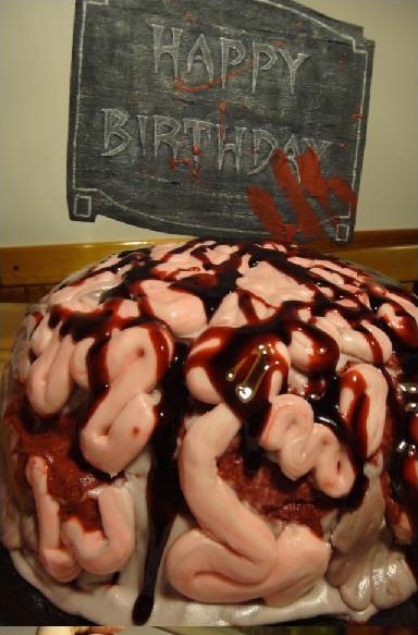 Funny Birthday Brain Cake Picture