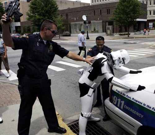 Funny Cop Beating Robot Man
