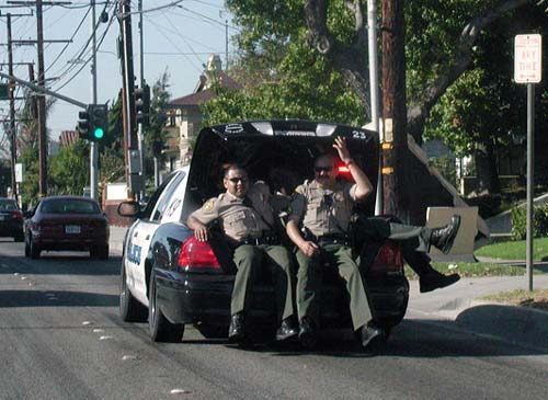 Funny Cops Sitting In Car Back