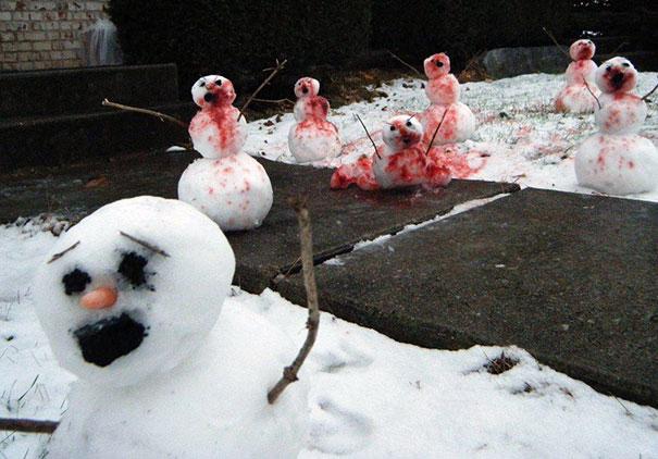 Funny Zombie Snowman