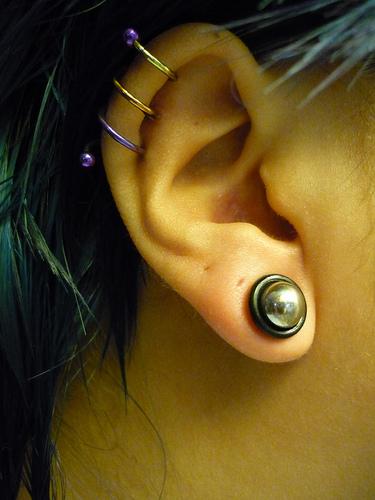 Gauge Lobe And Cartilage Spiral Piercing Picture