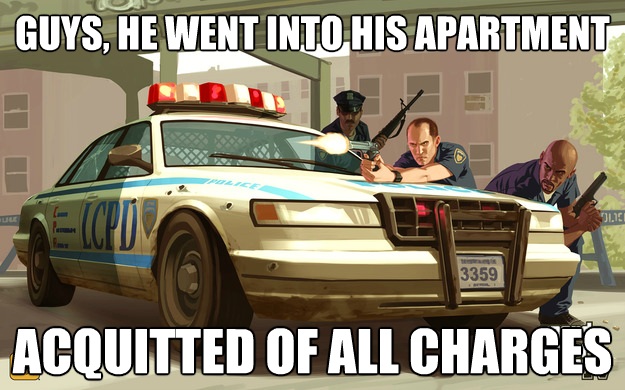 He Went Into His Apartment Acquitted Of All Charges Funny Cops Painting Meme