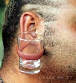 Hold Glass With Ears Funny Picture