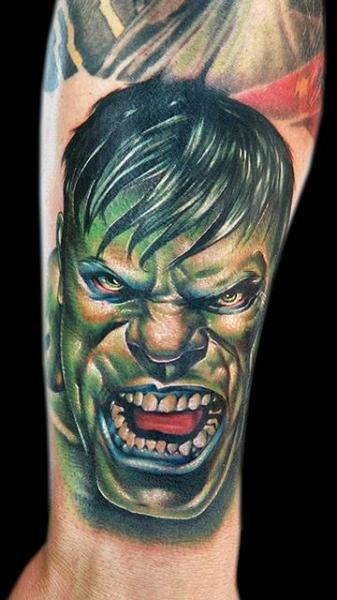 Hulk Face Tattoo Design For Forearm By Cecil Porter