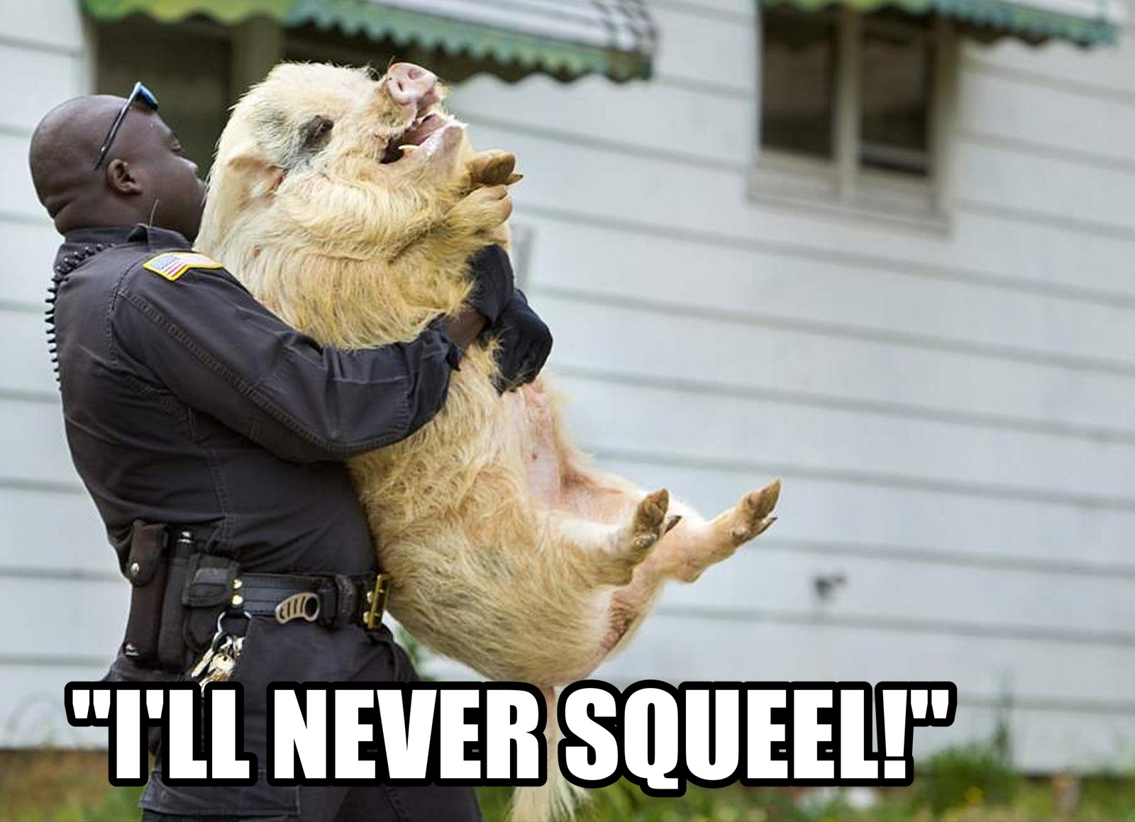 I Will Never Sqeel Funny Cop Caption
