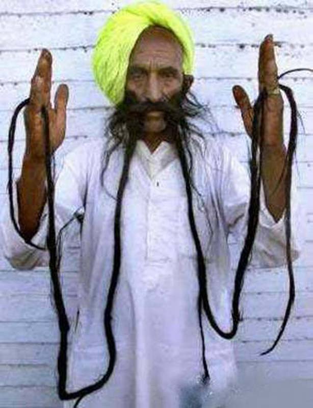 Indian Man With Amazing Long Mustache Funny Picture