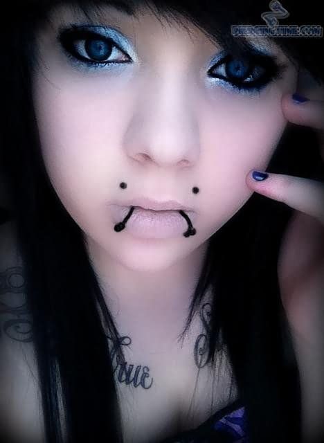 Lower Lip Piercing And Dragon Bites Piercing Picture