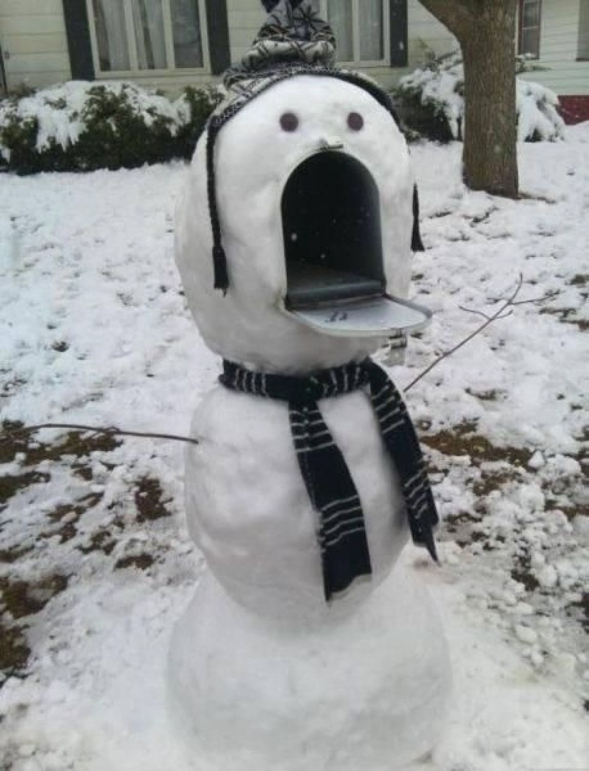 Mailbox Snowman Funny Picture
