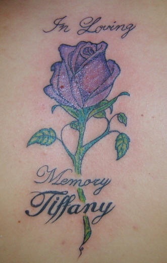 Memory Tiffany - Purple Rose Tattoo Design