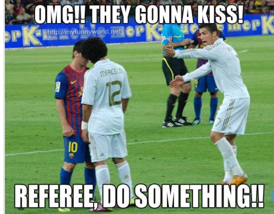Omg They Gonna Kiss Funny Soccer Joke Meme