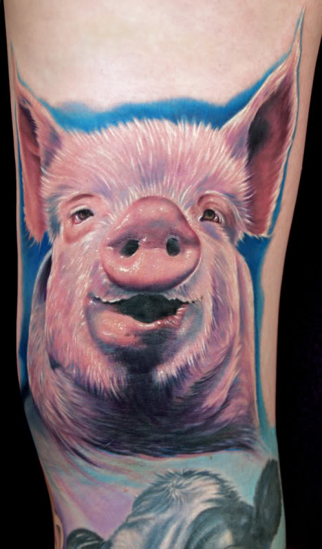 Realistic Pig Face Tattoo Design By Mike Devries