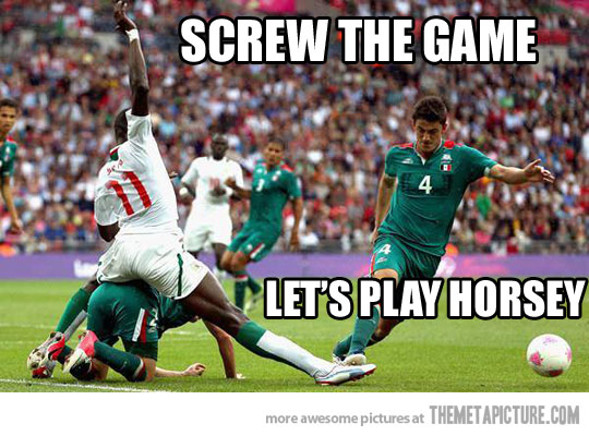 Screw The Game Let's Play Horsey Funny Soccer Image