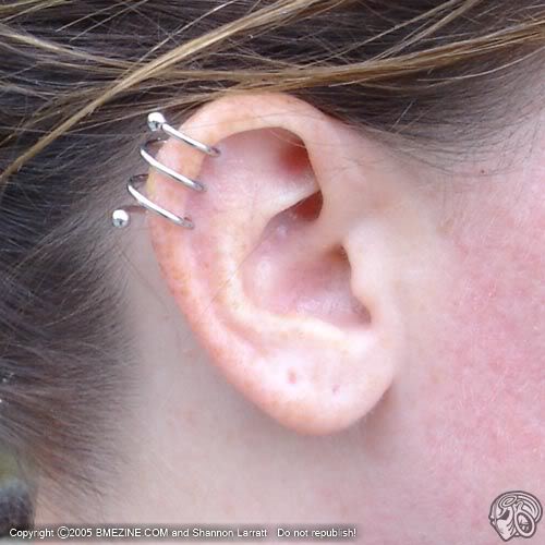 Spiral Piercing With Silver Spiral Ring