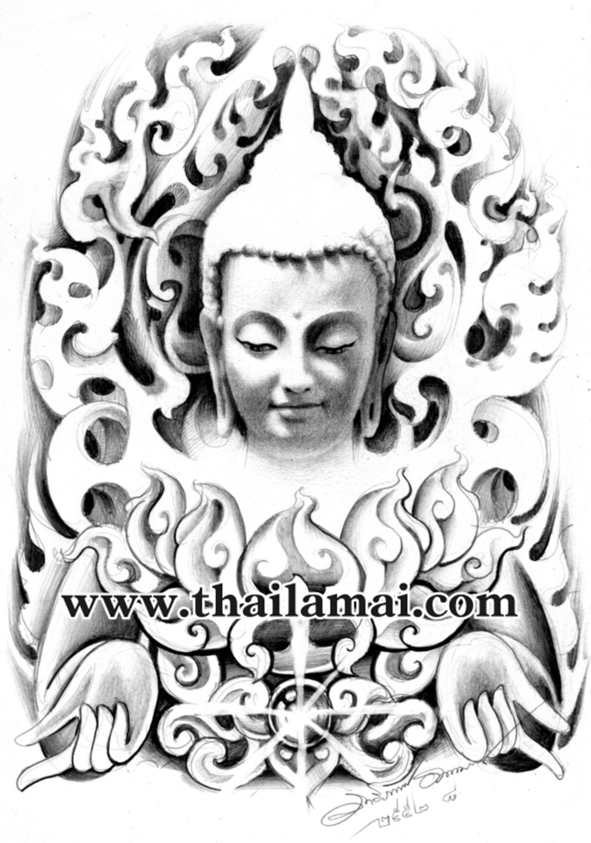 Symbol Of peace - Gautama Buddha Tattoo design