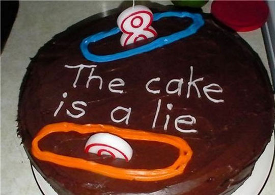 The Cake Is A Lie Funny Image