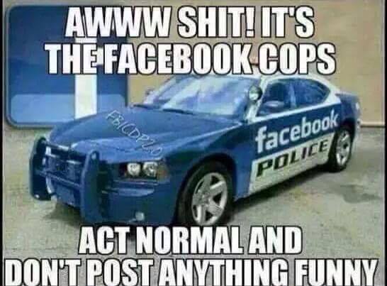 The Facebook Cops Car Funny Meme Picture