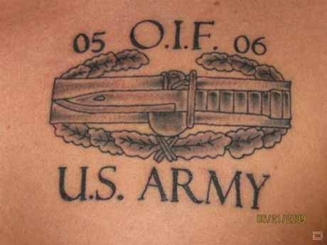 US Army - Black And Grey Knife Tattoo Design