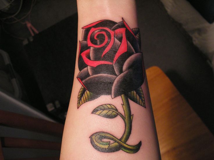 Red rose tattoo dark 50 Rose