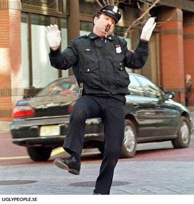 Whistling And Dancing Funny Cop