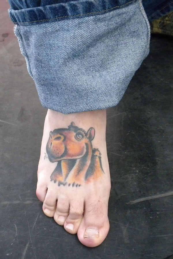 Amazing Camel Tattoo On Foot