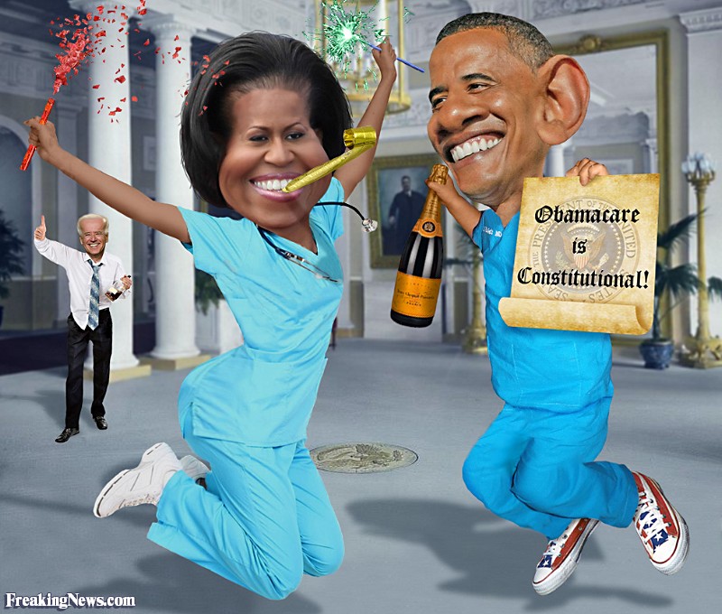 Barack And Michelle Obama Funny Celebrating Picture