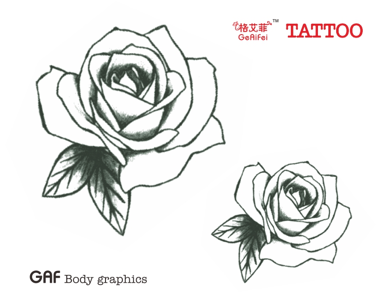 Black And White Two Roses Tattoo Design