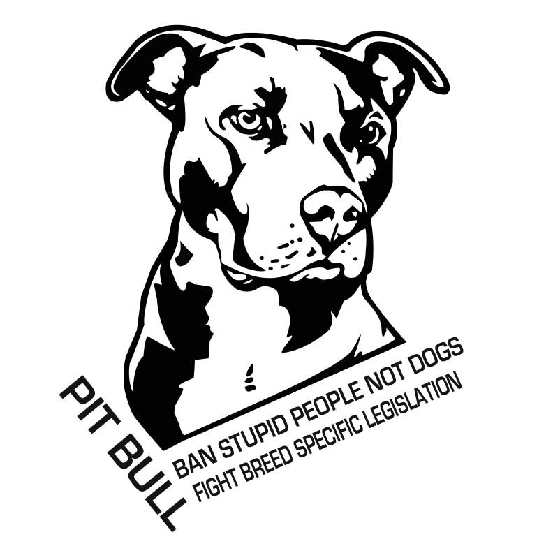 Black Pit Bull Dog Tattoo Stencil