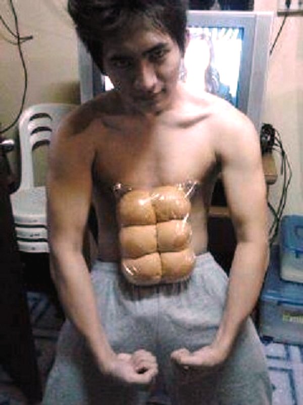 Boy With Funny Fake Six Packs