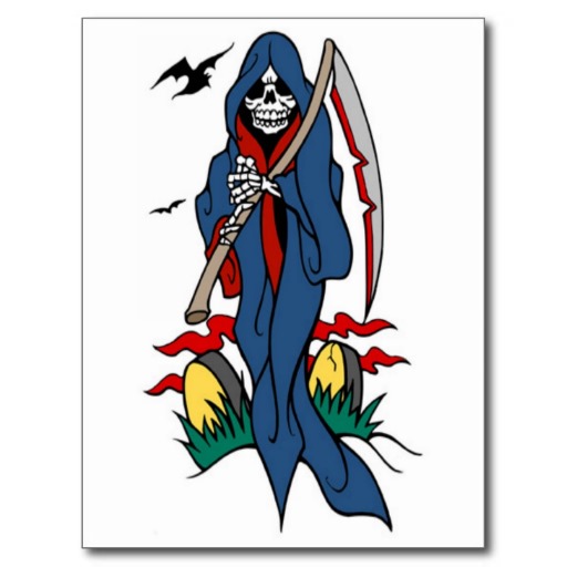 Colorful Grim Reaper Tattoo Design