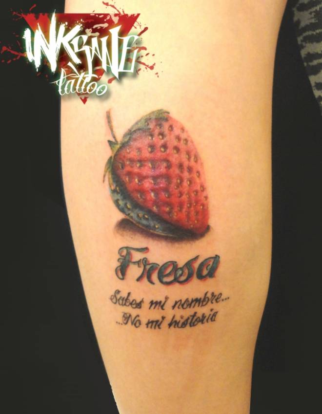 Fresa - Unique Strawberry Tattoo Design For Forearm