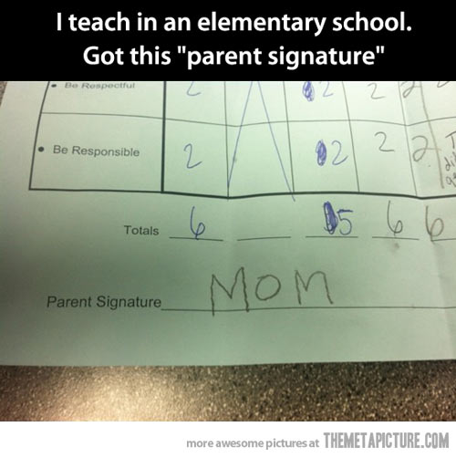Funny Fake Parent Signature