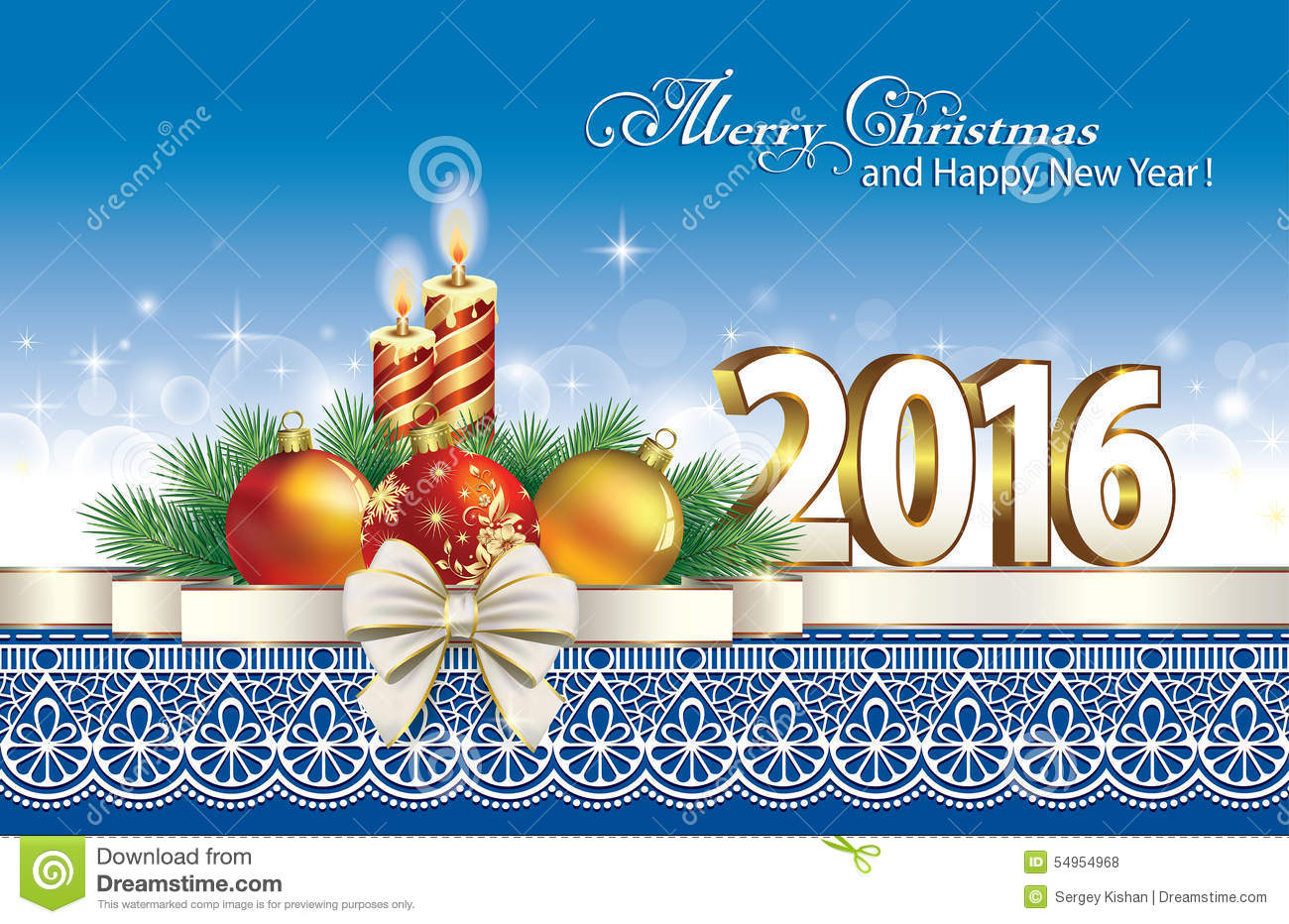 Merry Christmas And Happy New Year 2016 Picture