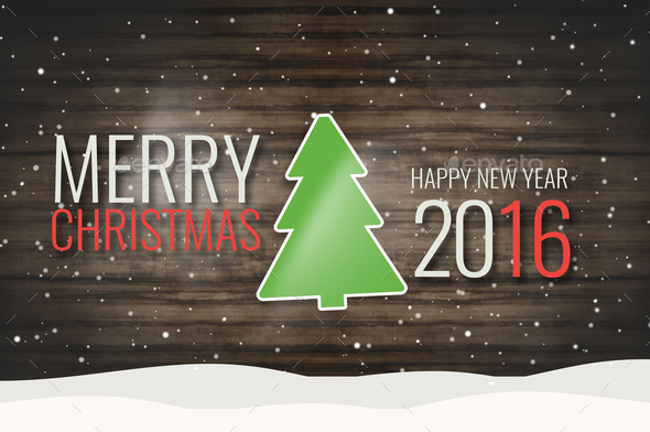 Merry Christmas Happy New Year 2016 Card