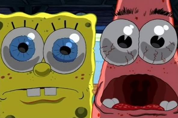 Spongebob And Patrick Funny Scared Face Picture