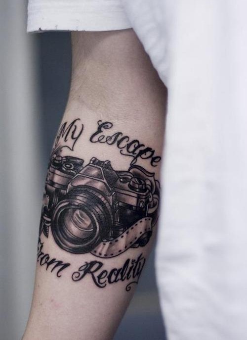 My Escape From Reality - Camera Tattoo On Forearm