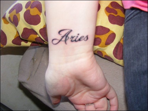 Right Wrist Aries Tattoo Idea