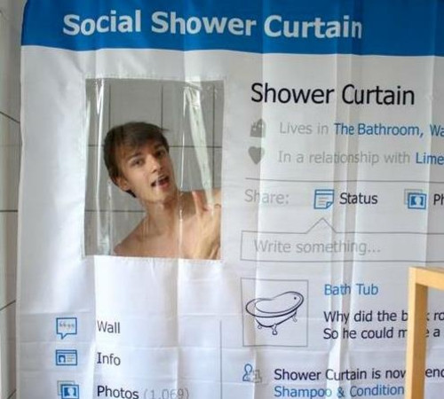 Social Shower Curtain Funny Image