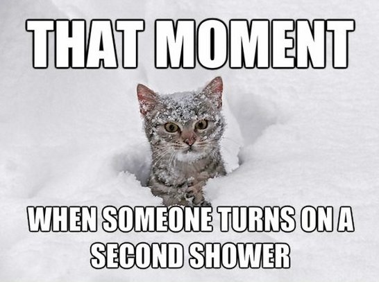 That Moment When Someone Turns On A Second Shower Funny Meme