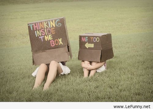 Thinking Inside The Box Funny Image
