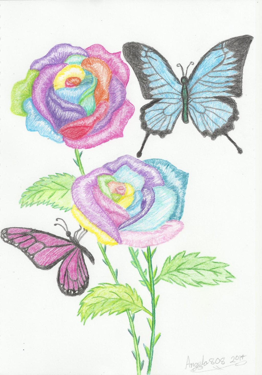 5 Latest Rainbow Rose Tattoo Designs